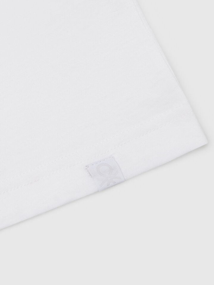 Benetton Short Sleeve T-shirt Cotton White