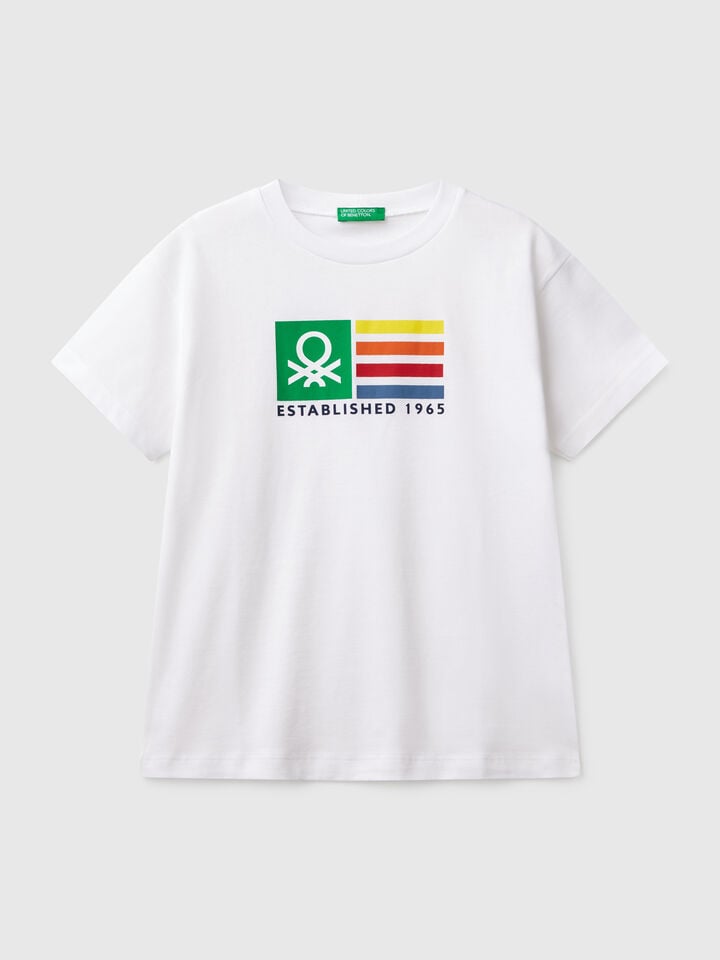 benetton Short sleeve t-shirt in 100% cotton White