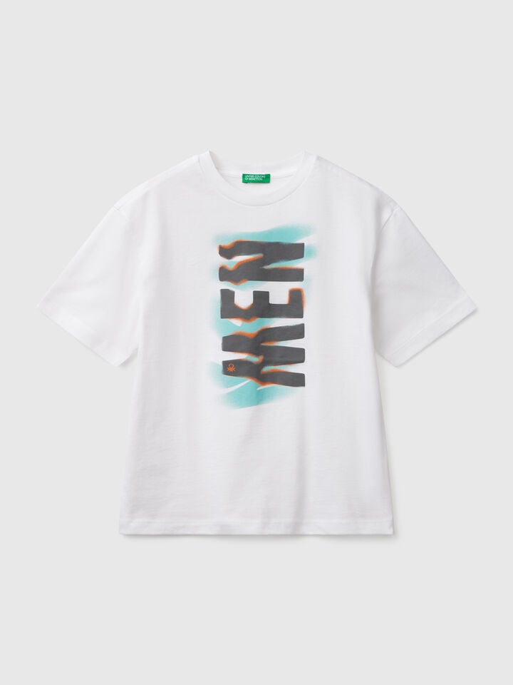 benetton Short sleeve t-shirt in cotton White