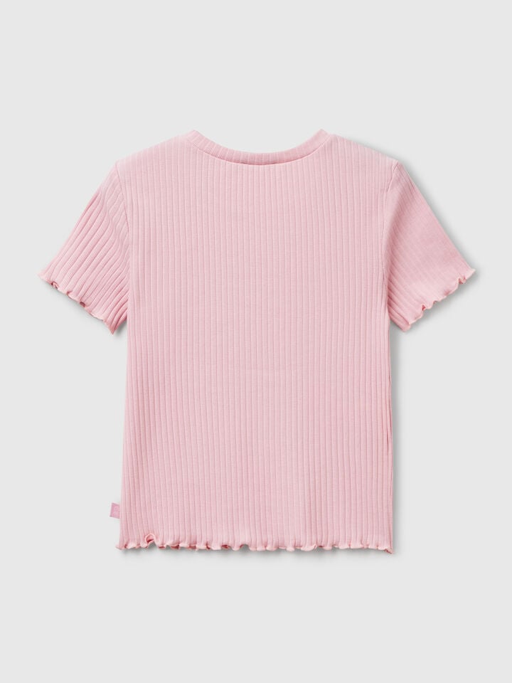 Benetton Short Sleeve T-shirt Pink
