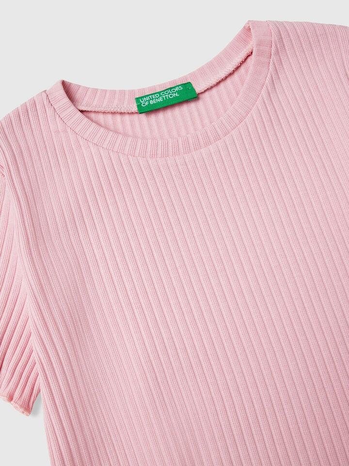 Benetton Short Sleeve T-shirt Pink