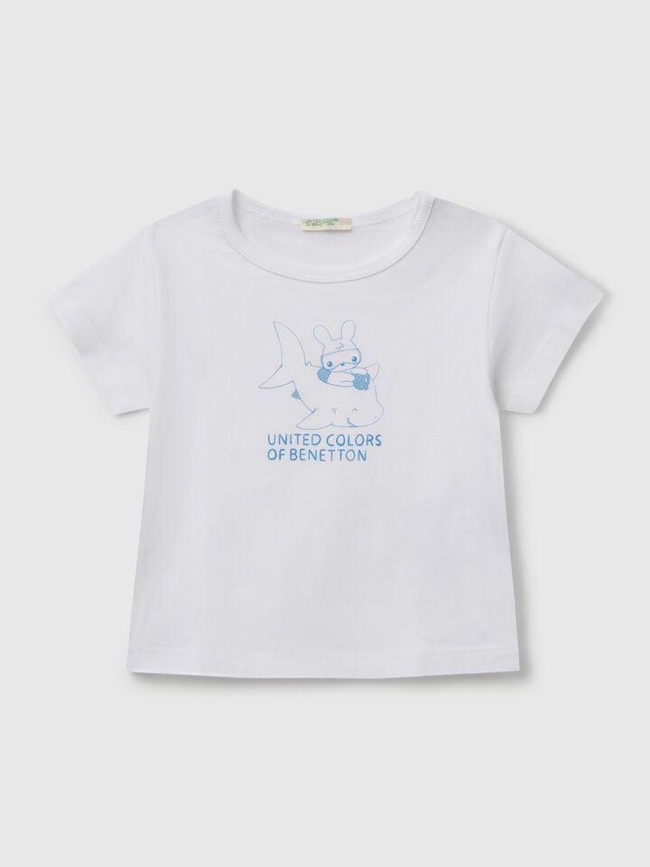 benetton Short sleeve t-shirt with print White