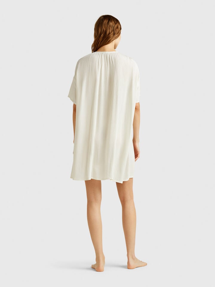 Benetton Short Wide Dress Creamy White
