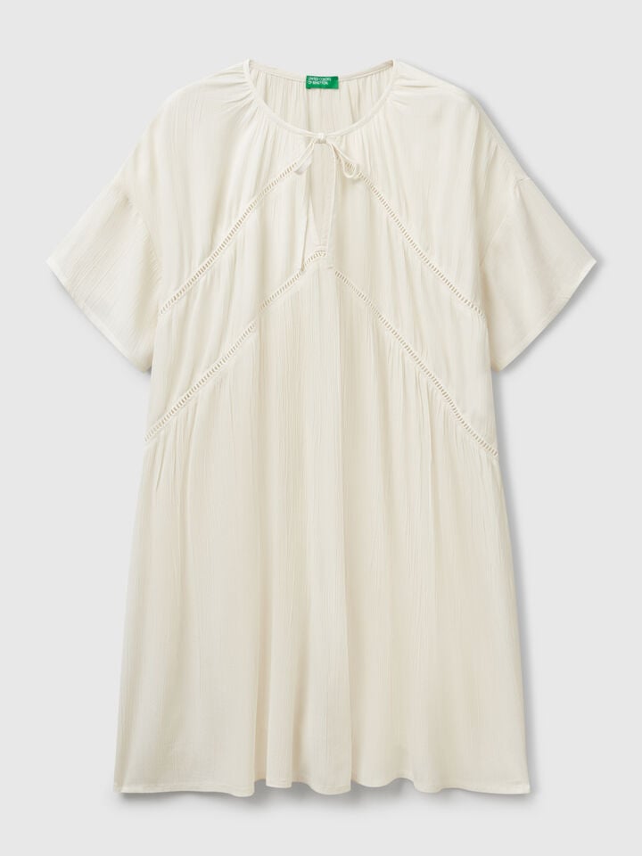 Benetton Short Wide Dress Creamy White