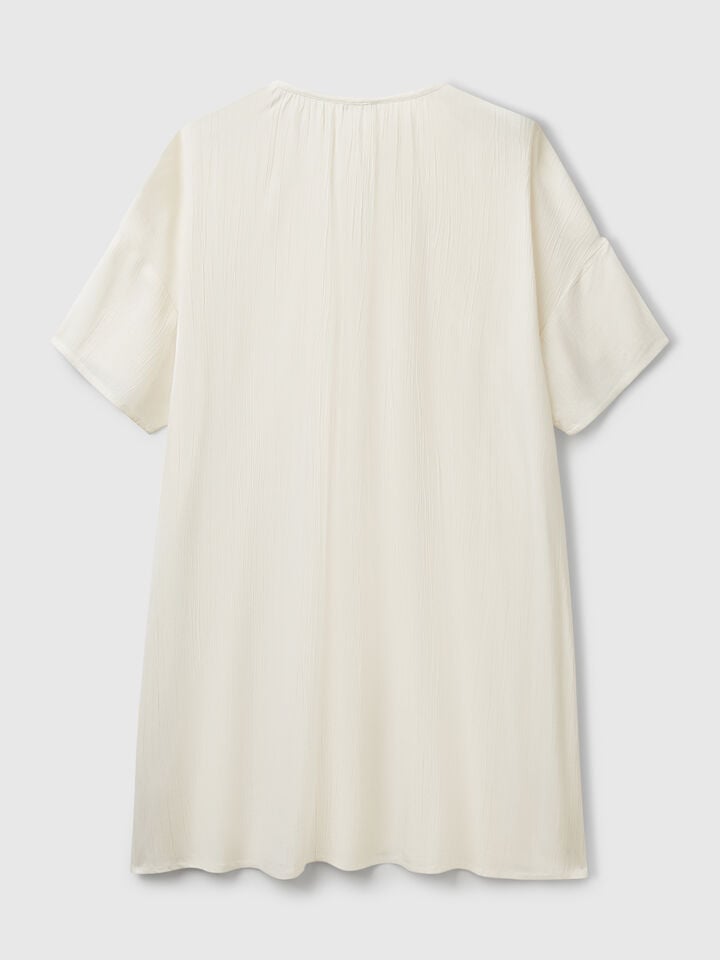 Benetton Short Wide Dress Creamy White