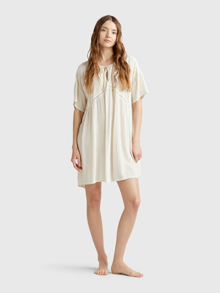 benetton Short wide dress Creamy White
