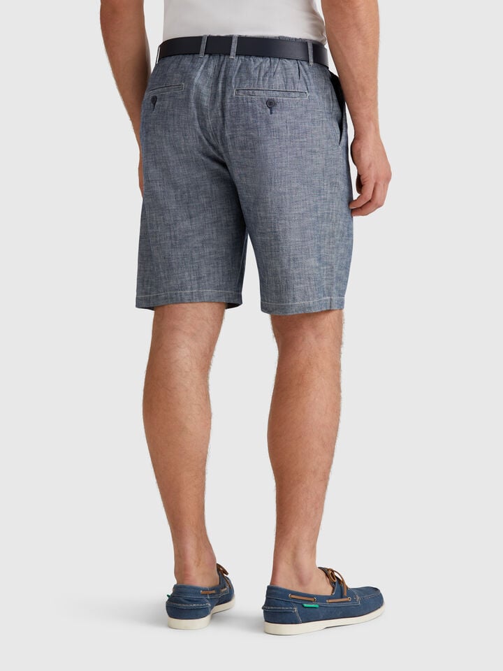 Benetton Shorts In Chambray Blue