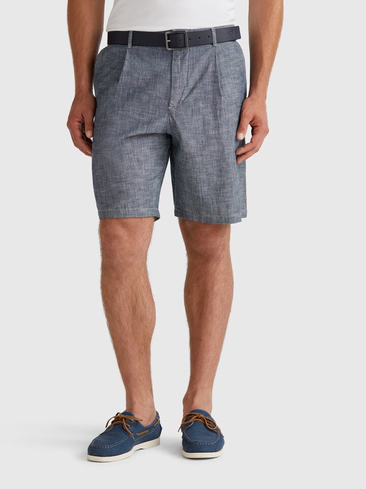 benetton Shorts in chambray Blue
