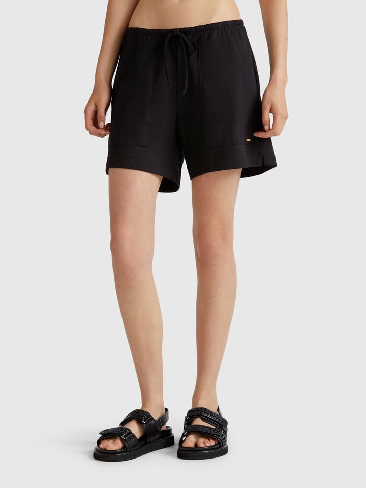 benetton Shorts with drawstring Black