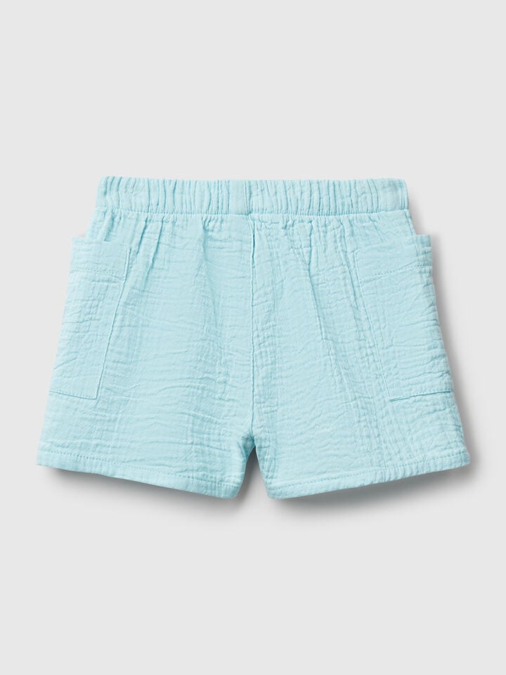 Benetton Shorts With Pockets Light Blue