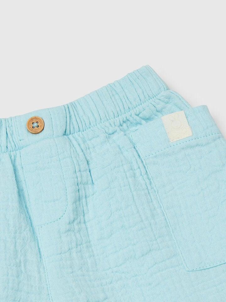 Benetton Shorts With Pockets Light Blue