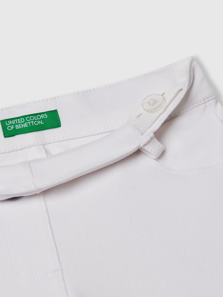 Benetton Skinny Fit Trousers White