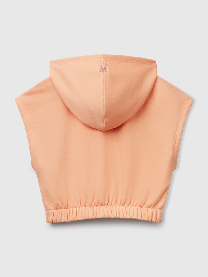 Benetton Sleeveless Hoodie Peach