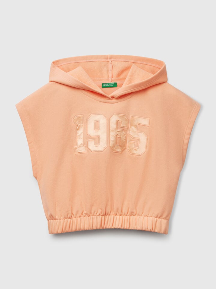 benetton Sleeveless hoodie Peach
