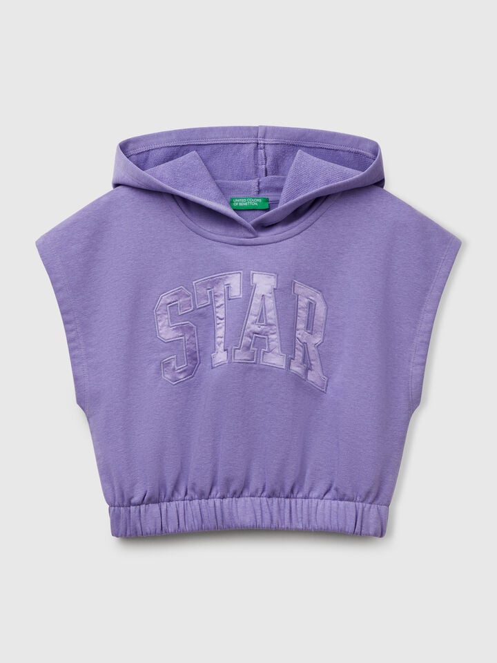 benetton Sleeveless hoodie Periwinkle
