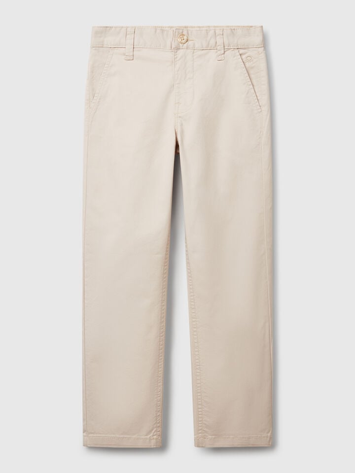 benetton Slim fit chinos in stretch cotton Beige