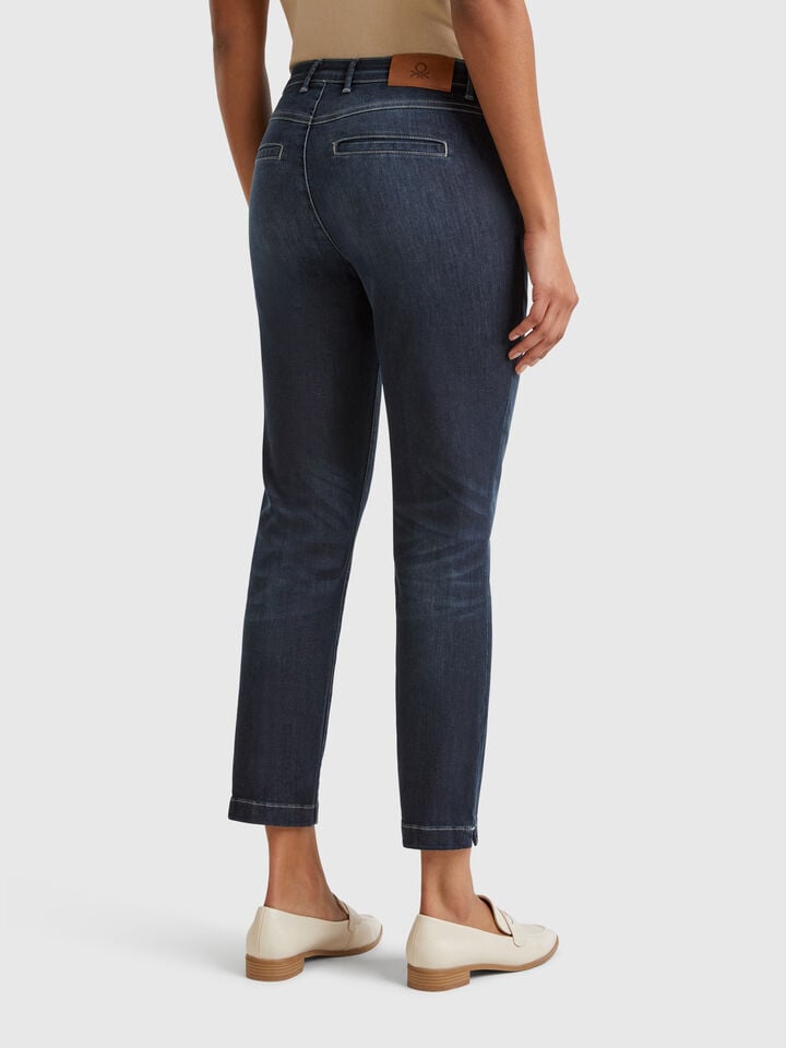 Benetton Slim Fit Denim Chinos Dark Blue
