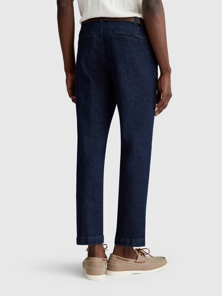 Benetton Slim Fit Denim Chinos Dark Blue