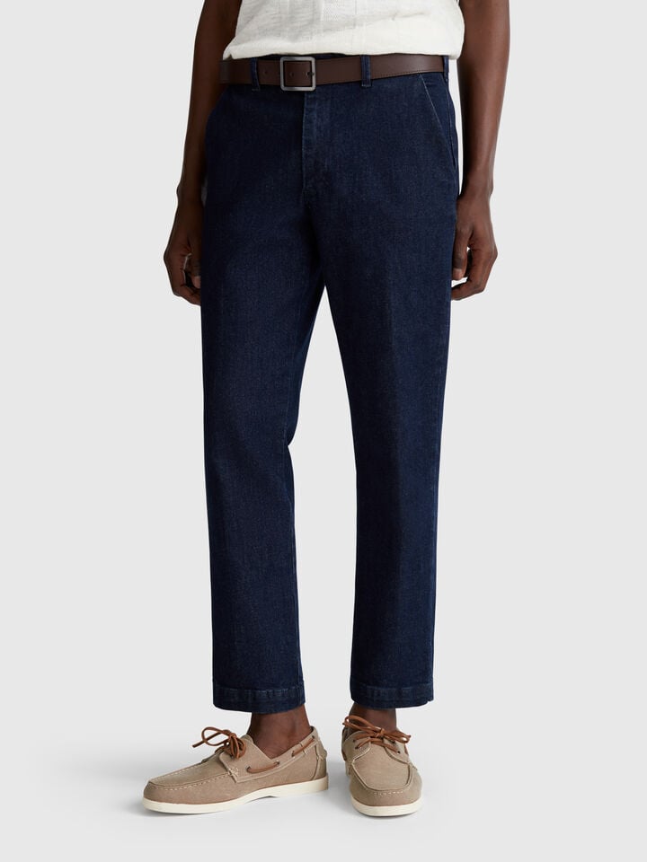 benetton Slim fit denim chinos Dark Blue