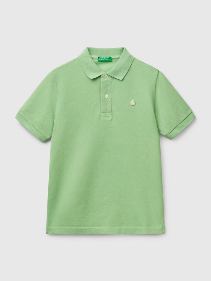 benetton Slim fit polo in pure cotton Green