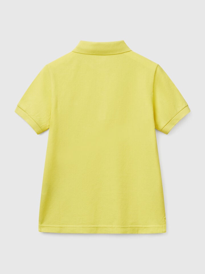 Benetton Slim Fit Polo In Pure Cotton Lime