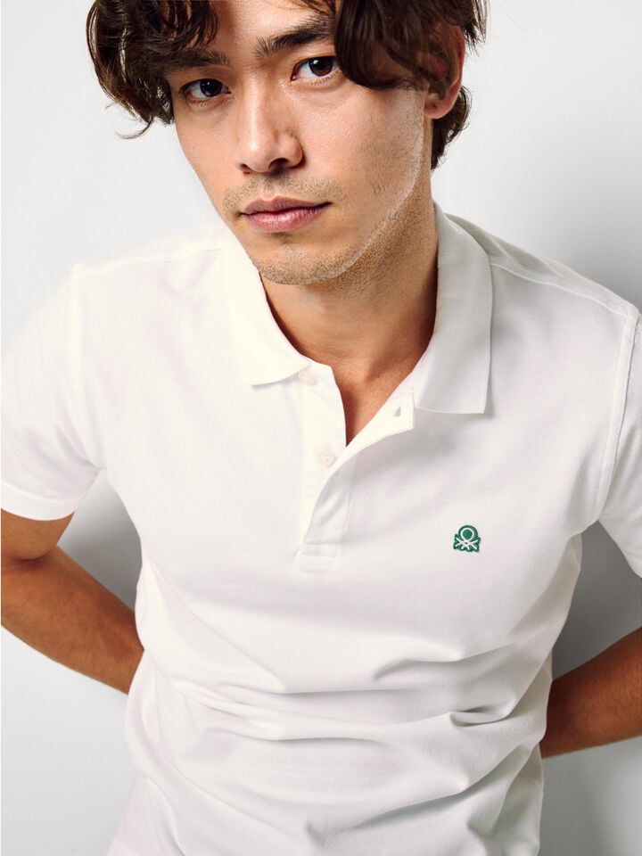 Benetton Slim Fit Polo White