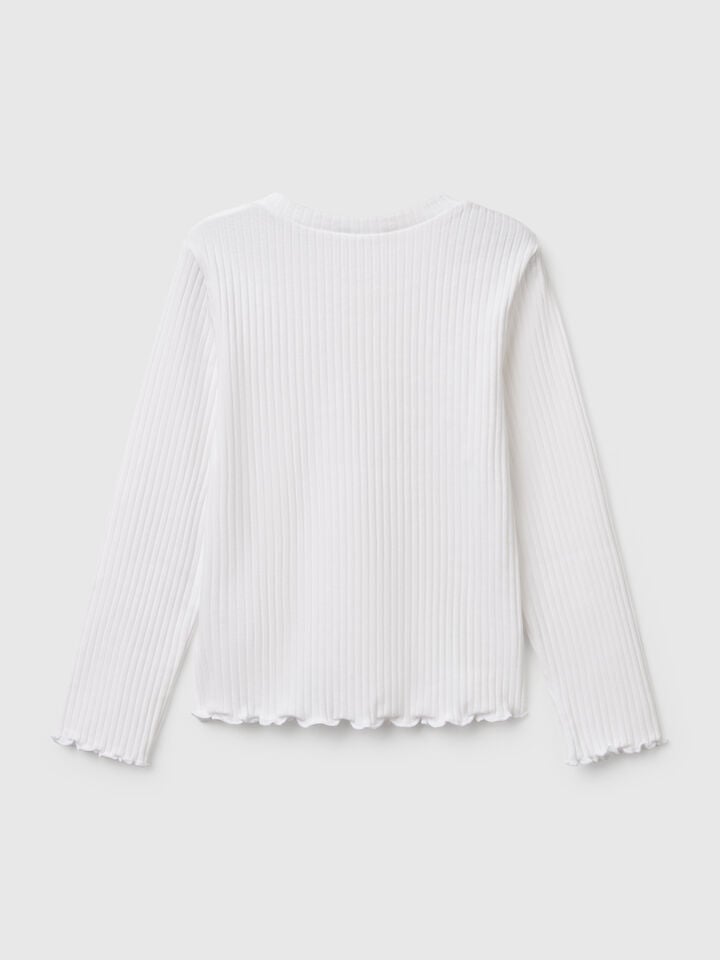 Benetton Slim Fit Stretch Cotton T-shirt White