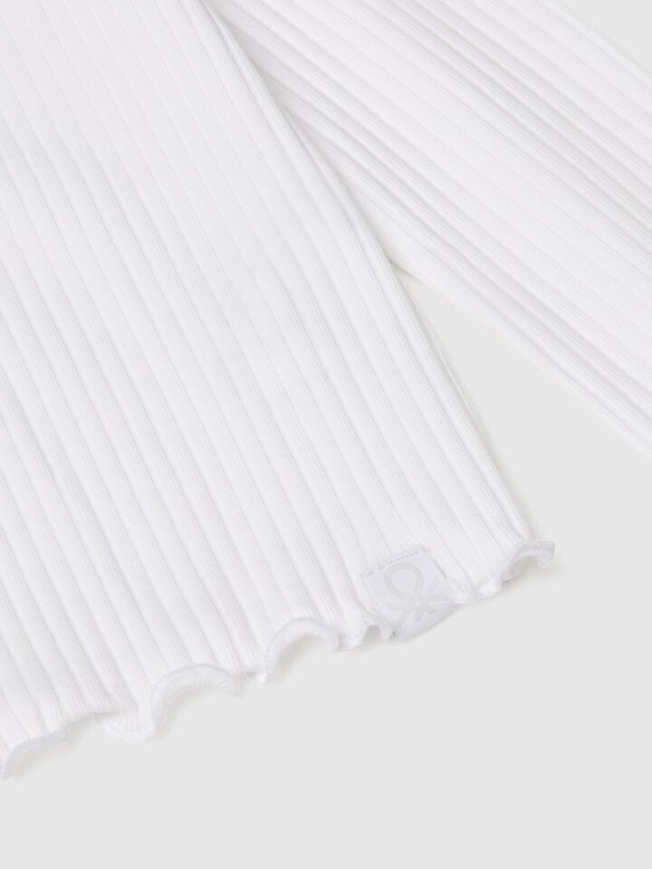 Benetton Slim Fit Stretch Cotton T-shirt White