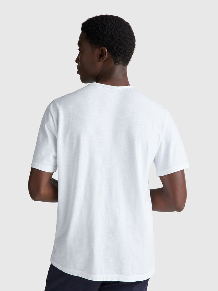 Benetton Slub Cotton T-shirt White