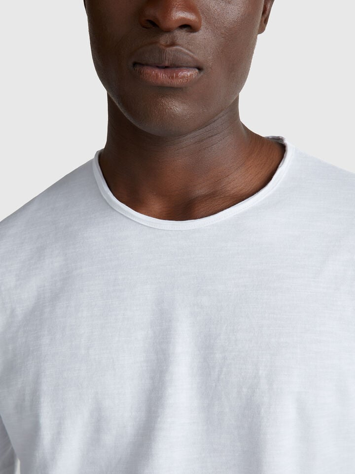 Benetton Slub Cotton T-shirt White