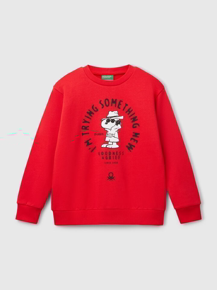 Benetton Snoopy ©Peanuts Sweatshirt In Cotton Red