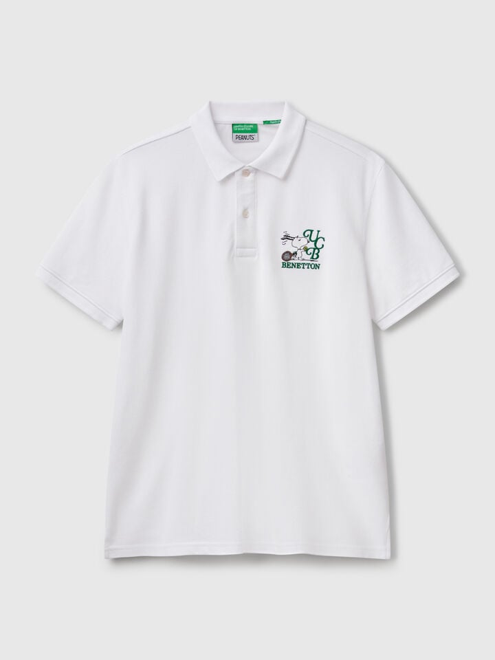 Benetton Snoopy Regular Fit Polo ©Peanuts White