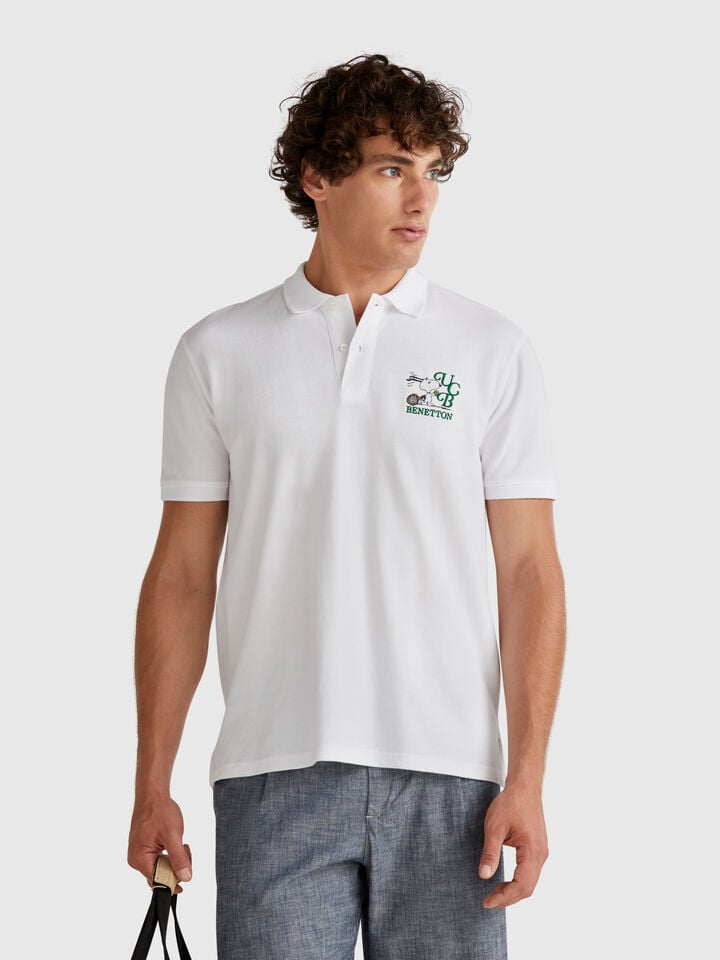 Benetton Snoopy Regular Fit Polo ©Peanuts White