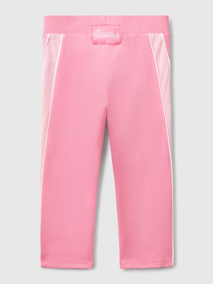 Benetton Sporty Leggings With Piping Pink