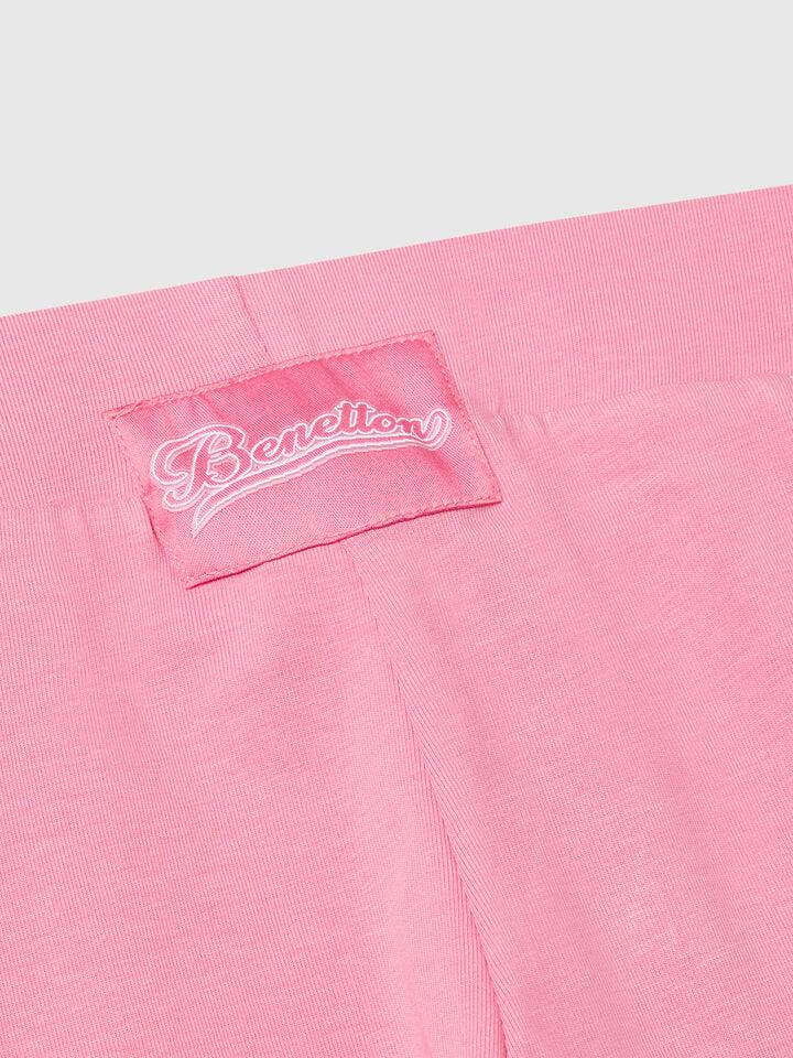 Benetton Sporty Leggings With Piping Pink