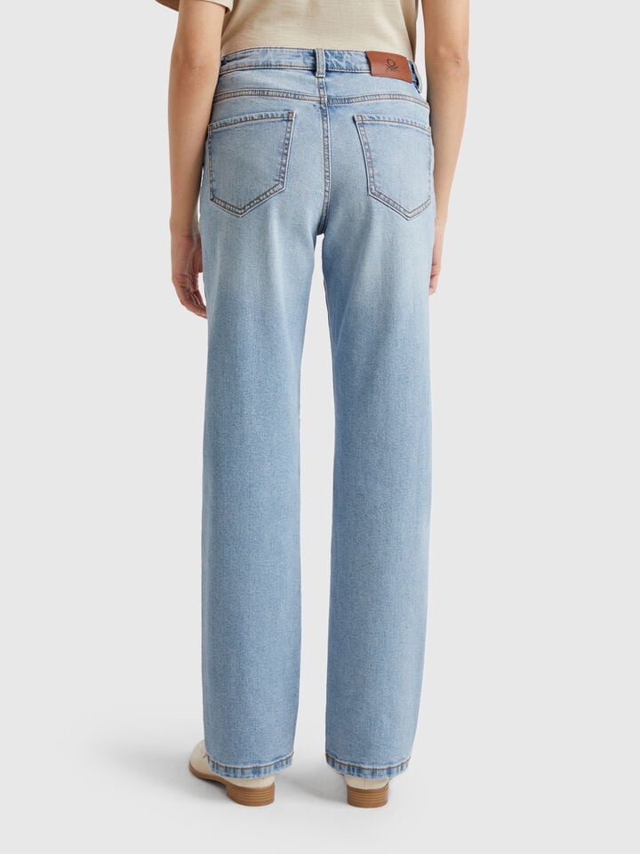 Benetton Straight Leg Jeans Light Blue