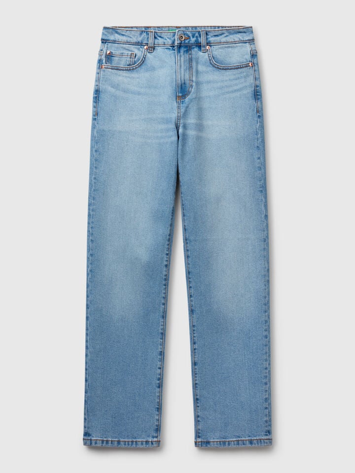 Benetton Straight Leg Jeans Light Blue