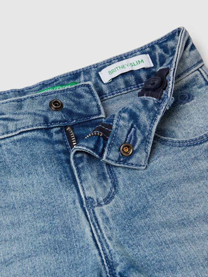 Benetton Straight Leg Jeans Light Blue