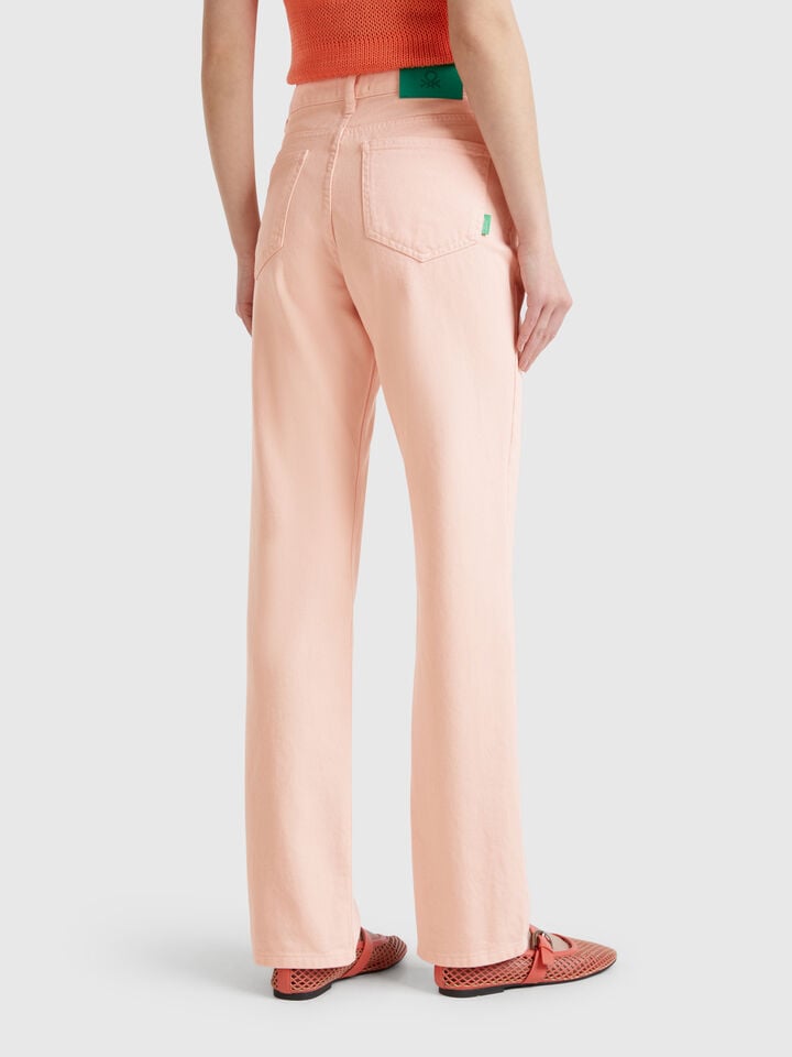 Benetton Straight Leg Jeans Soft Pink