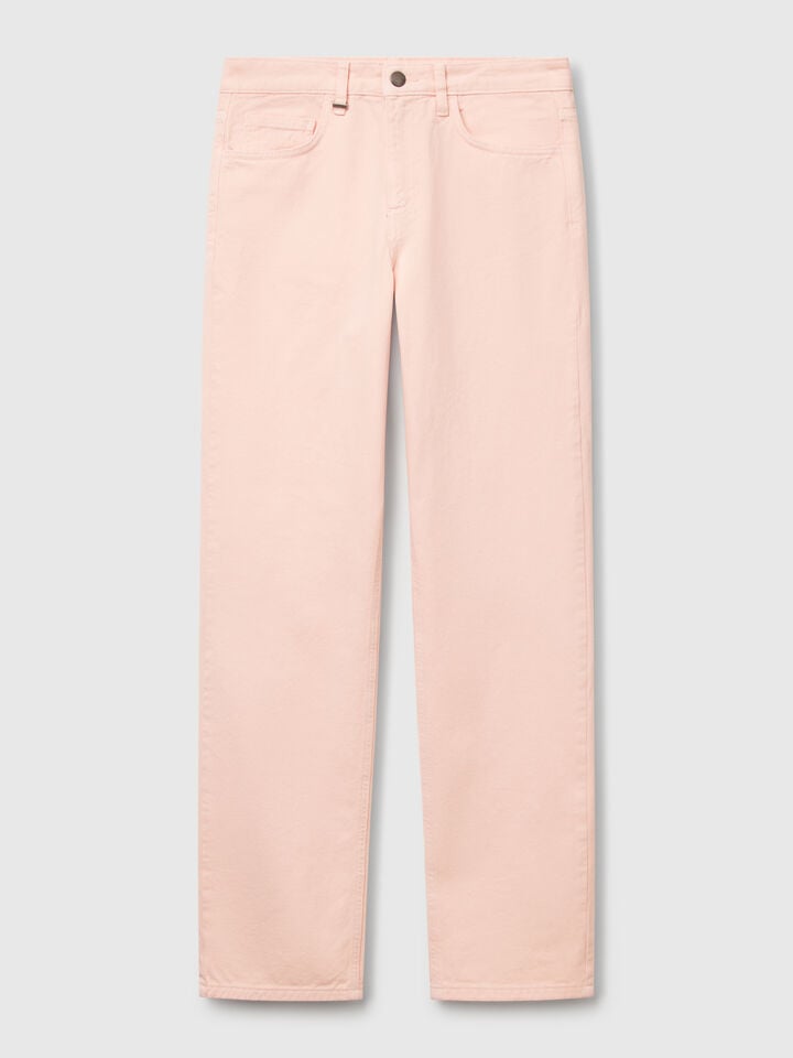 Benetton Straight Leg Jeans Soft Pink