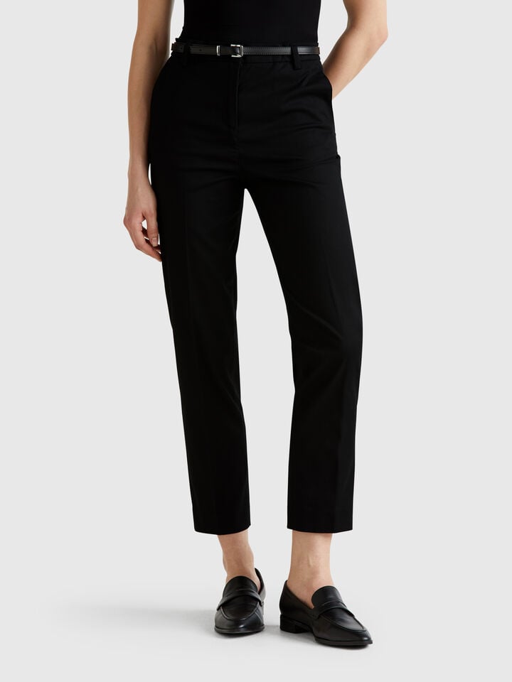 benetton Stretch cotton chinos Black