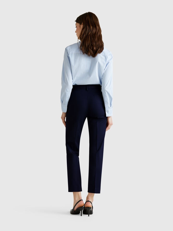 Benetton Stretch Cotton Chinos Dark Blue