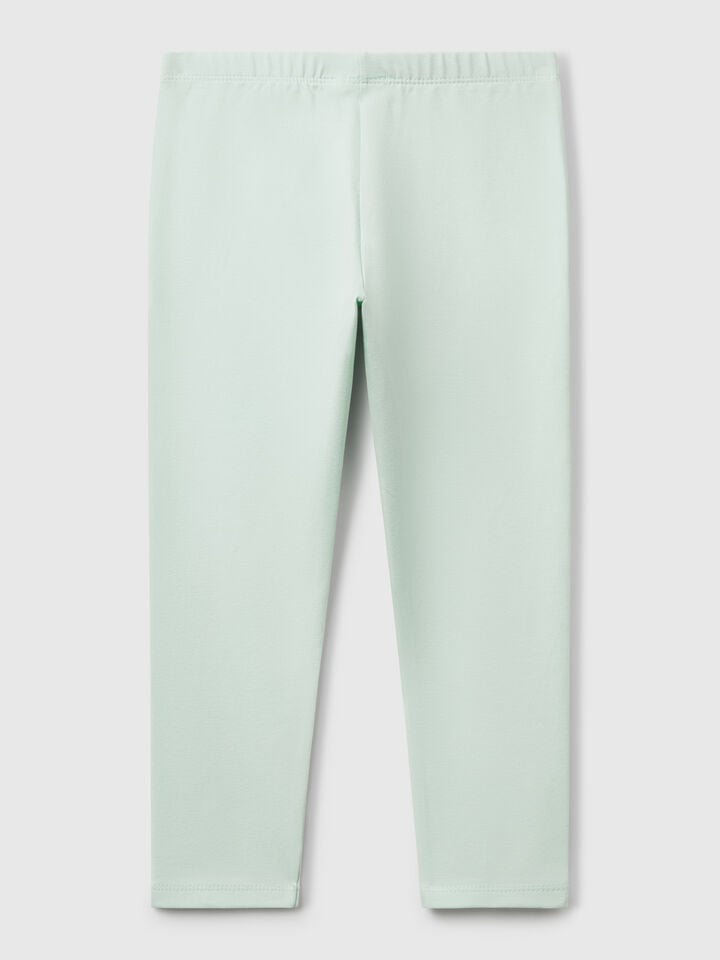 Benetton Stretch Cotton Leggings Aqua