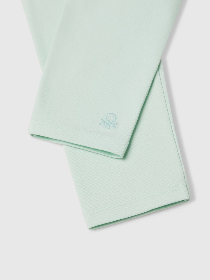 Benetton Stretch Cotton Leggings Aqua