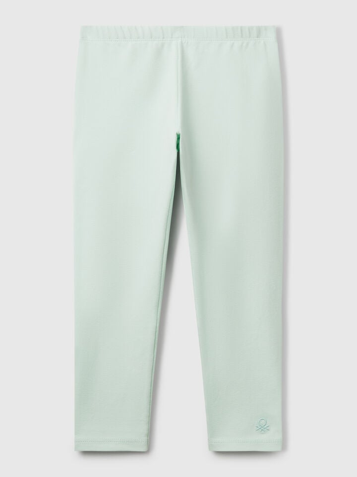 Benetton Stretch Cotton Leggings Aqua