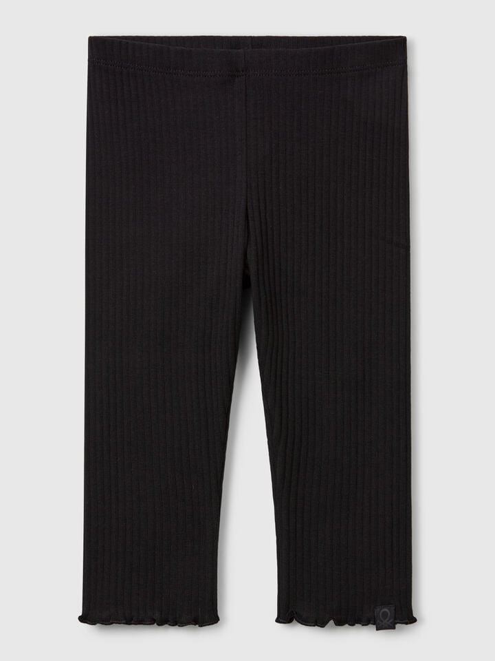 benetton Stretch cotton leggings Black