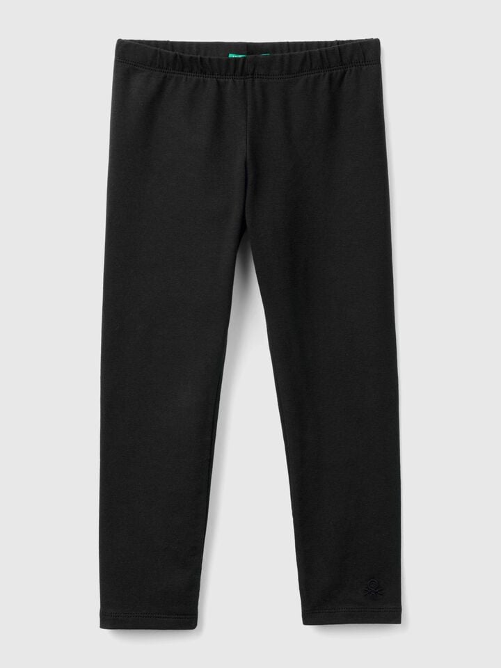 benetton Stretch cotton leggings Black