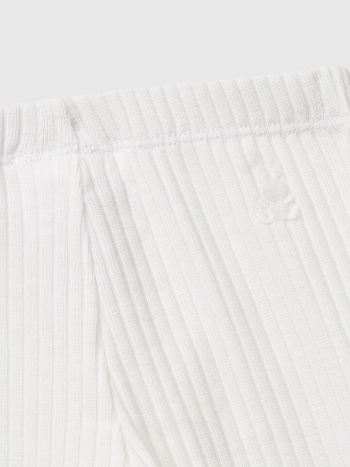 Benetton Stretch Cotton Leggings Creamy White