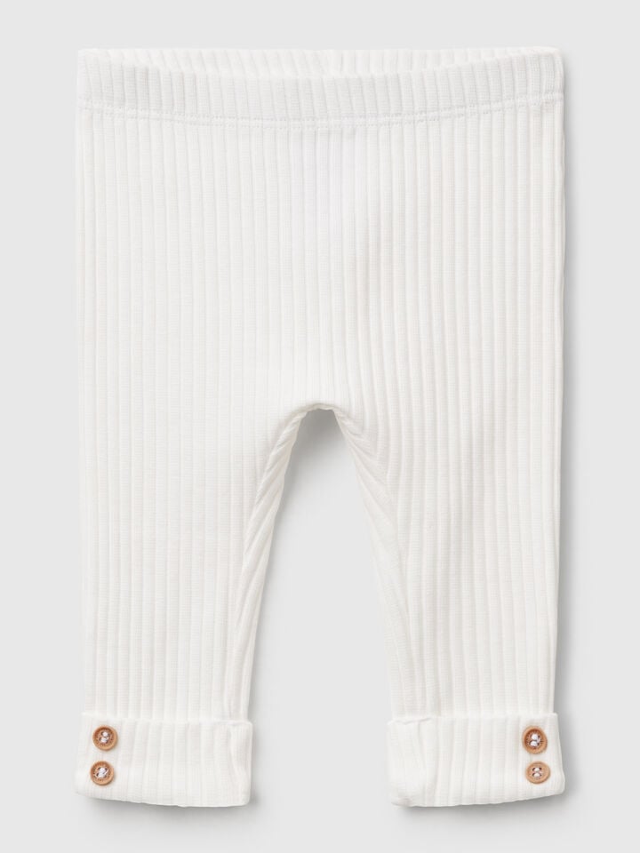 benetton Stretch cotton leggings Creamy White