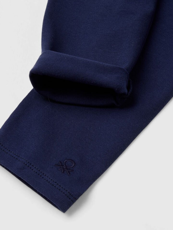 Benetton Stretch Cotton Leggings Dark Blue